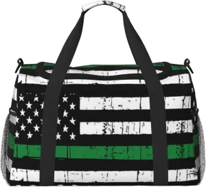 American Flag Travel Duffel Bag Large Foldable Waterproof Overnight Bag For Beach Swim Bags Pool Sports Gym