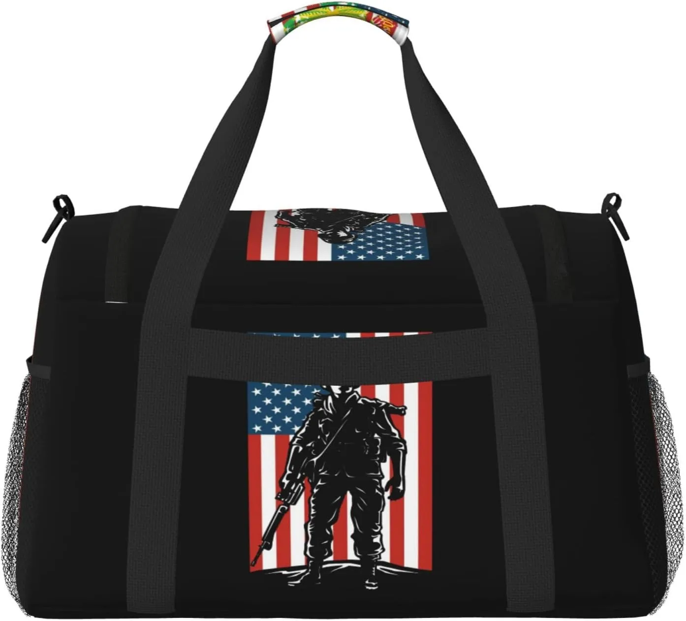 American Flag Travel Duffel Bag Large Foldable Waterproof Overnight Bag For Beach Swim Bags Pool Sports Gym