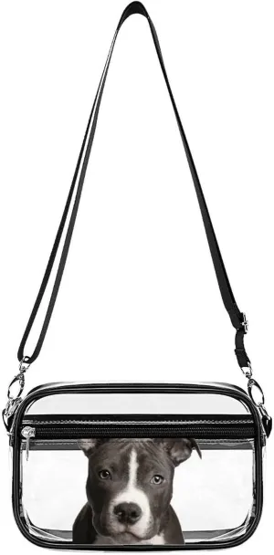 American Pit Bull Clear Purse Messenger Bag Crossbody Bags with Adjustable Shoulder Strap Front Pocket