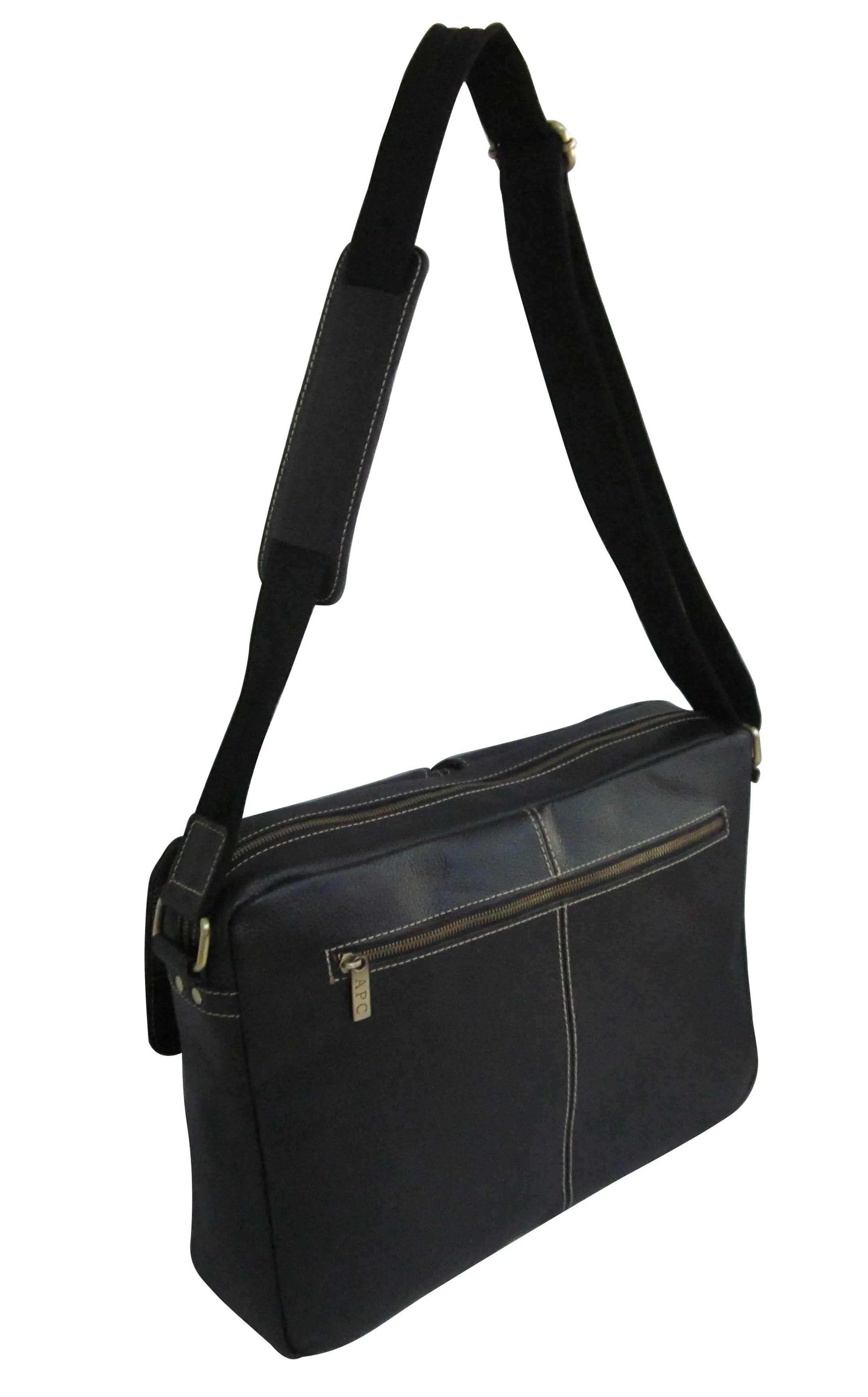Amerileather Dual Flap Leather Messenger Briefcase