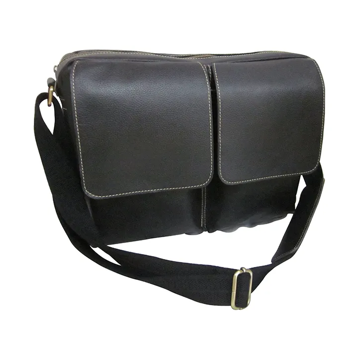 Amerileather Dual Flap Leather Messenger Briefcase