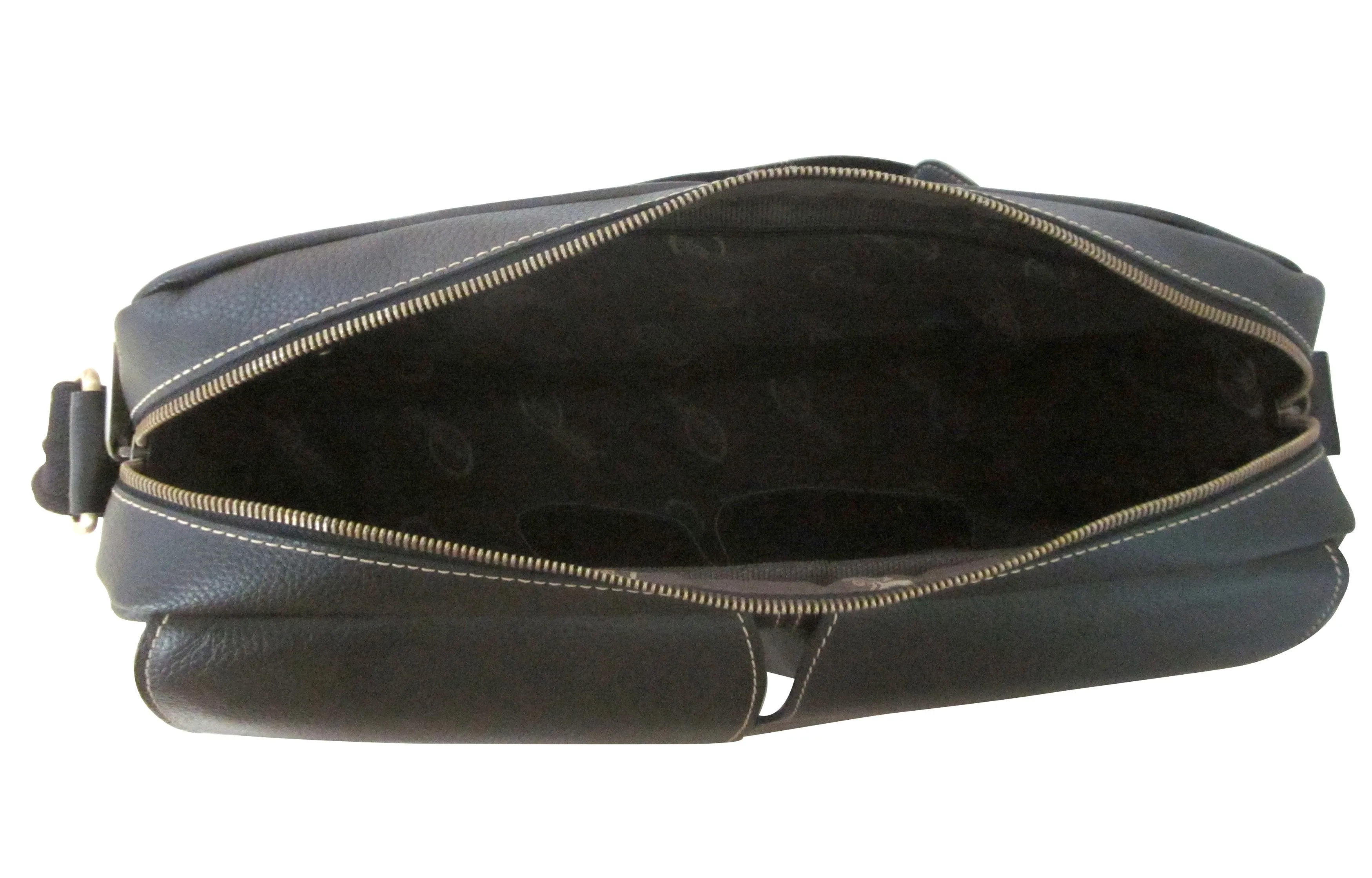Amerileather Dual Flap Leather Messenger Briefcase