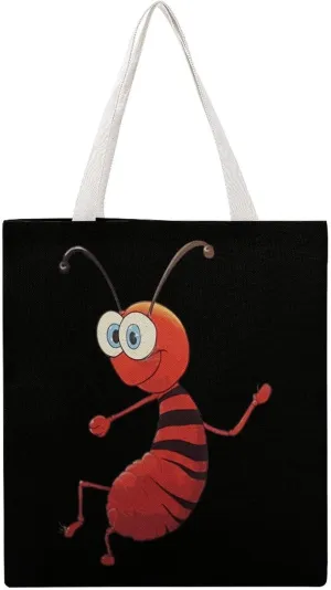 Ant Canvas Tote Bags Lightweight Grocery Shopping Cloth Bags Shoulder Handbag for Women