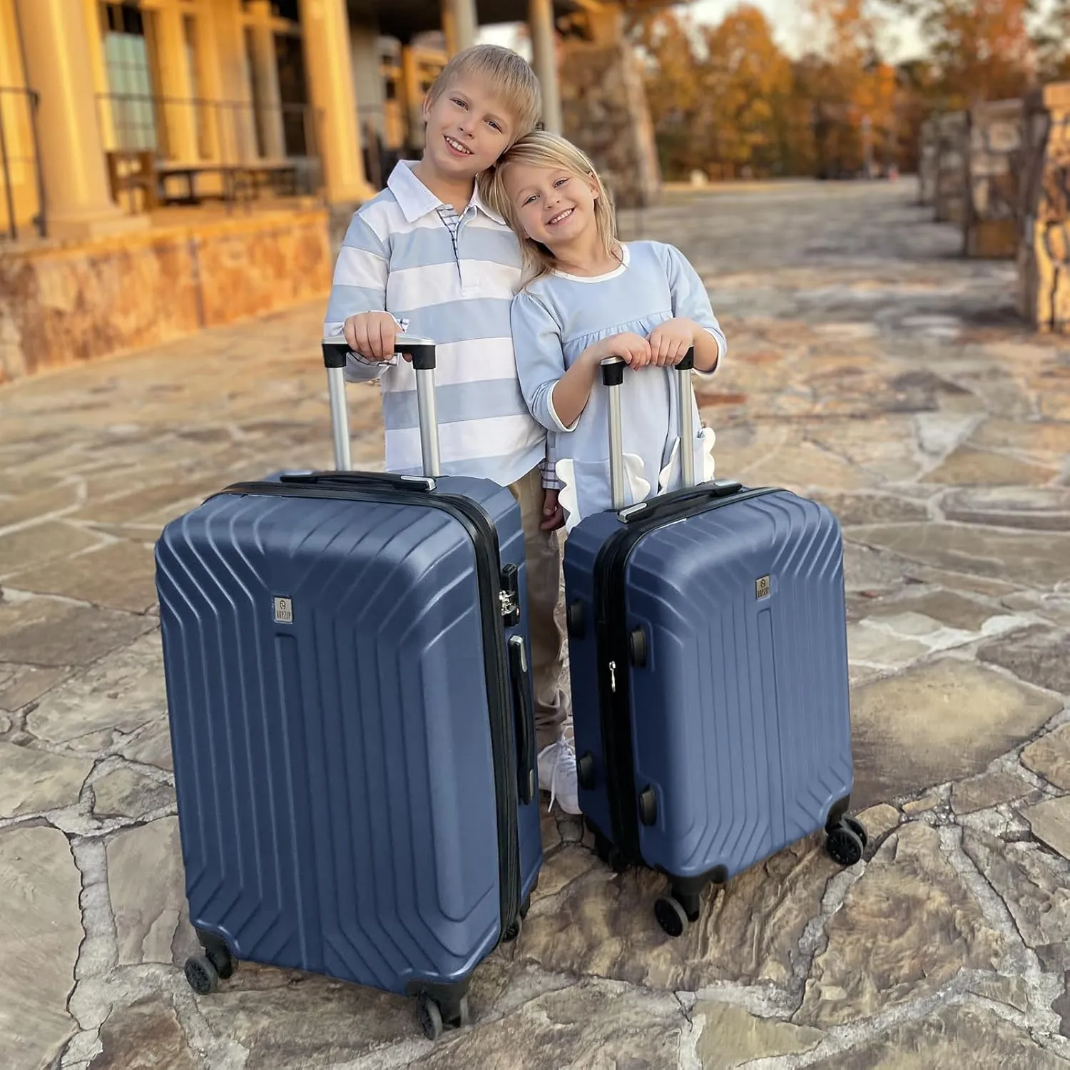AnyZip Expandable Carry On Luggage, 20 Inch Hard Shell Travel Suitcase,Rolling Lightweight Suitcases with Wheels TSA Lock (Blue)