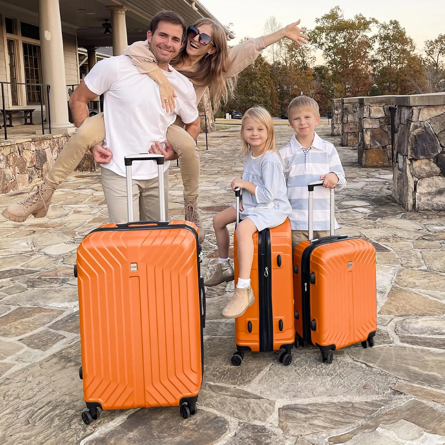 AnyZip Expandable Luggage, 28 Inch Large Hard Shell Checked Suitcase, Rolling Lightweight Travel Suitcases with Wheels TSA Lock (Orange)