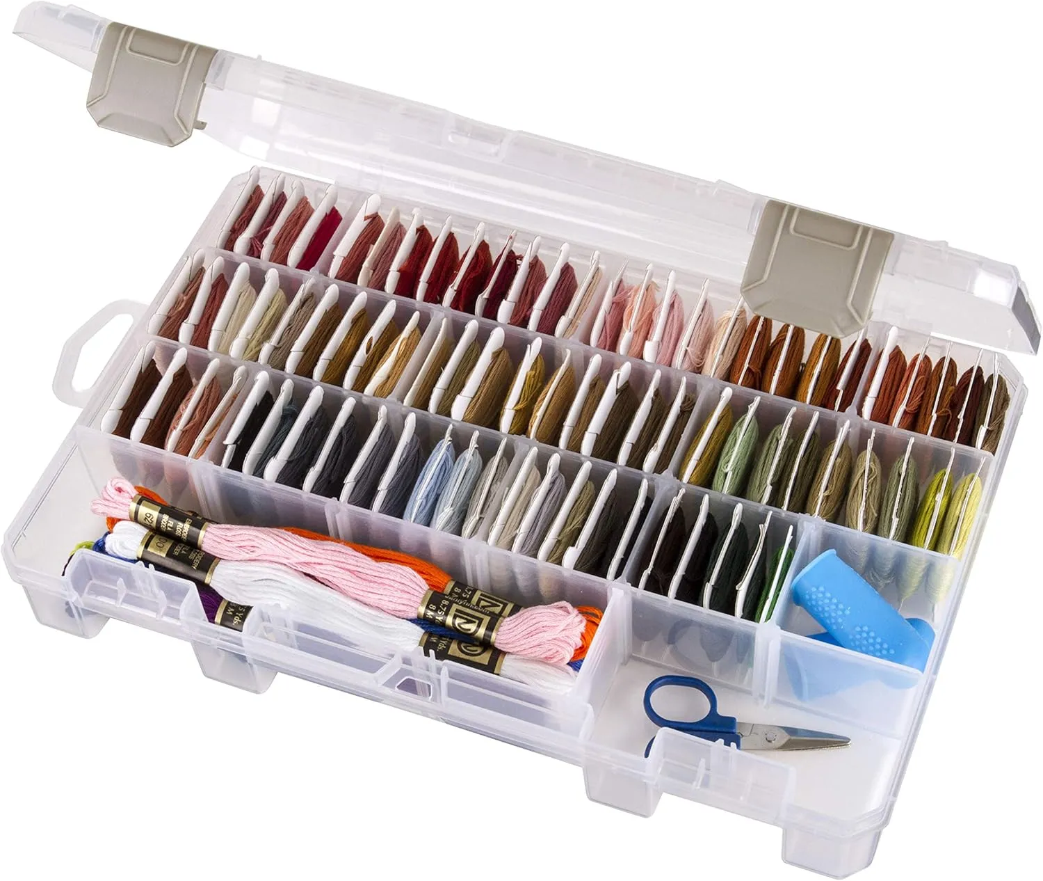 ArtBin 4006AB Medium Solutions Box with Dividers, Art & Craft Organizer, [1] Plastic Storage Case, Clear
