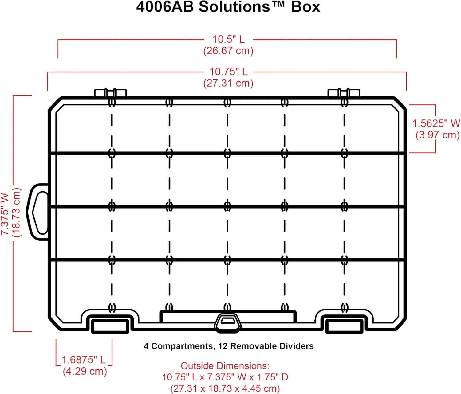 ArtBin 4006AB Medium Solutions Box with Dividers, Art & Craft Organizer, [1] Plastic Storage Case, Clear