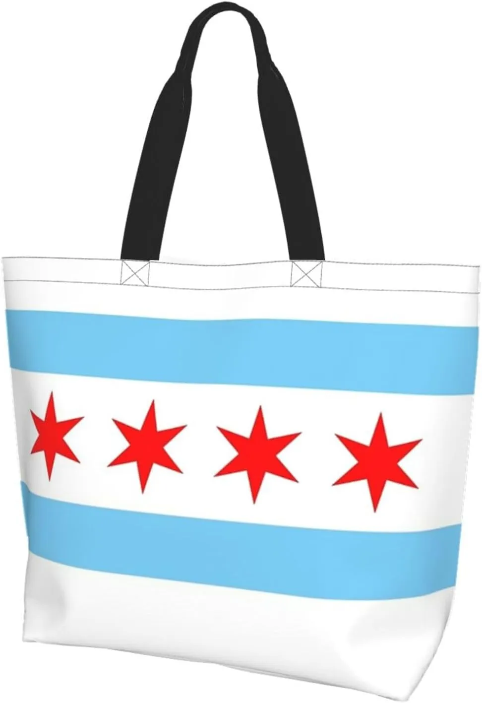 ASYG Cute Flag Tote Bag Large Women Casual Shoulder Bag Handbag Reusable Patriotic Shopping Grocery Bag