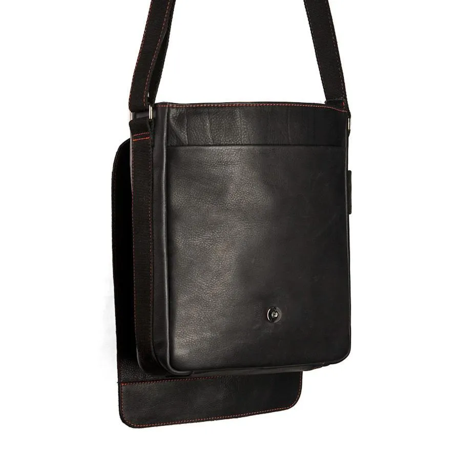 AUSTIN Messenger Bag – Black/Red