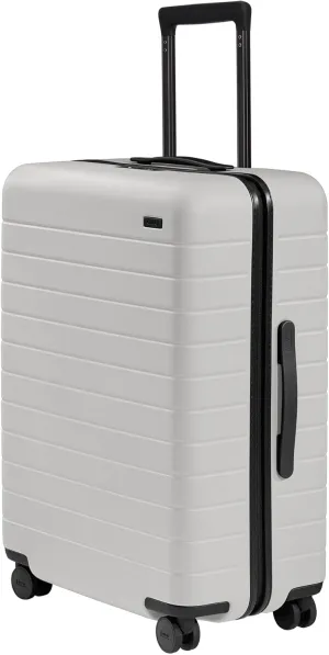 Away Medium Checked Luggage, Lightweight Hard Shell Suitcase with Spinner Wheels, Durable Rolling Luggage, TSA Lock, 26 Inch, Cloud Gray