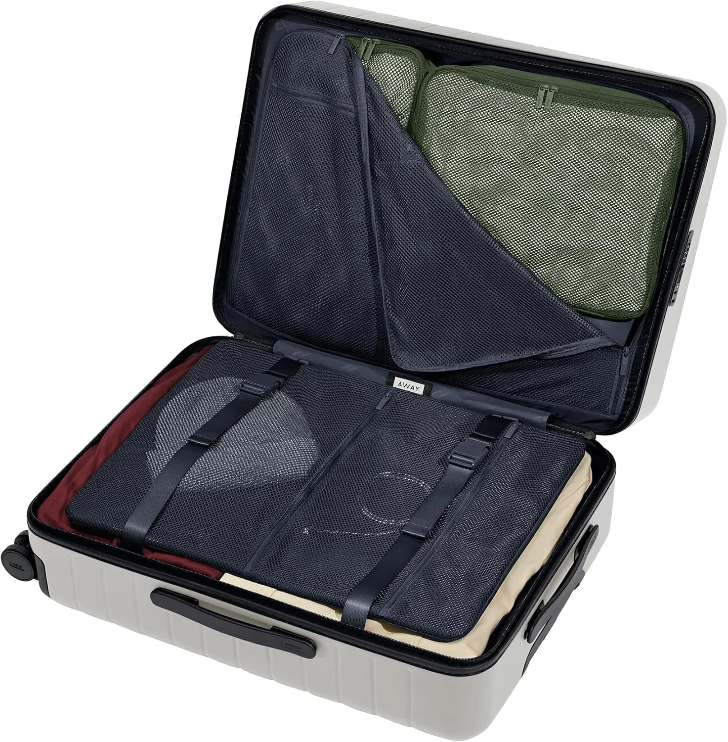 Away Medium Checked Luggage, Lightweight Hard Shell Suitcase with Spinner Wheels, Durable Rolling Luggage, TSA Lock, 26 Inch, Cloud Gray