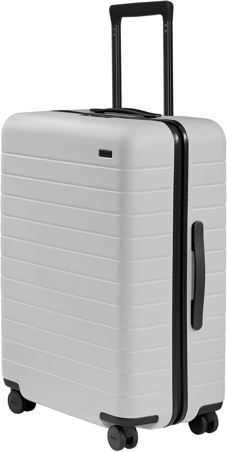 Away Medium Checked Luggage, Lightweight Hard Shell Suitcase with Spinner Wheels, Durable Rolling Luggage, TSA Lock, 26 Inch, Cloud Gray