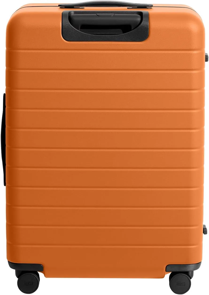 Away Medium Checked Luggage, Lightweight Hard Shell Suitcase with Spinner Wheels, Durable Rolling Luggage, TSA Lock, 26 Inch, Sorbet Orange