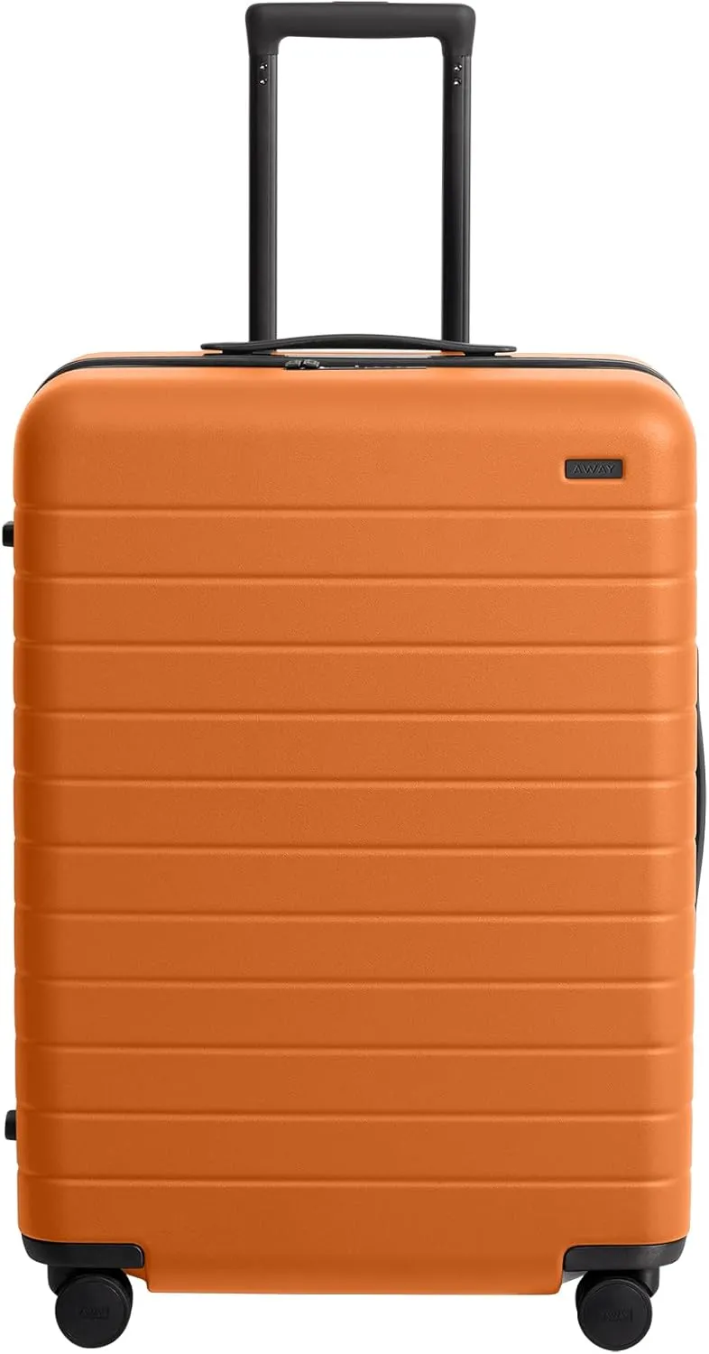 Away Medium Checked Luggage, Lightweight Hard Shell Suitcase with Spinner Wheels, Durable Rolling Luggage, TSA Lock, 26 Inch, Sorbet Orange