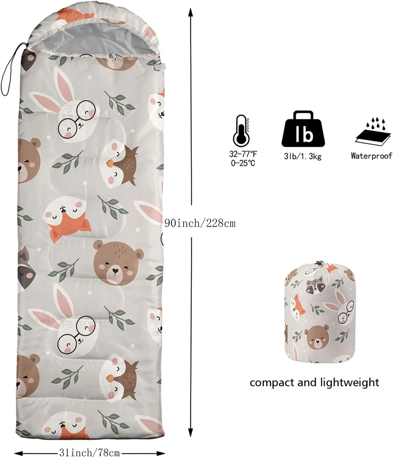 Axolotl Racing Car Sleeping Bag for Traveling,Cool Car Backpacking Camping Bag for Boys Men,Waterproof Portable Camping Stuff for 3 Season,Lightweight Compact Camping Gear Equipment Hunting Adventure