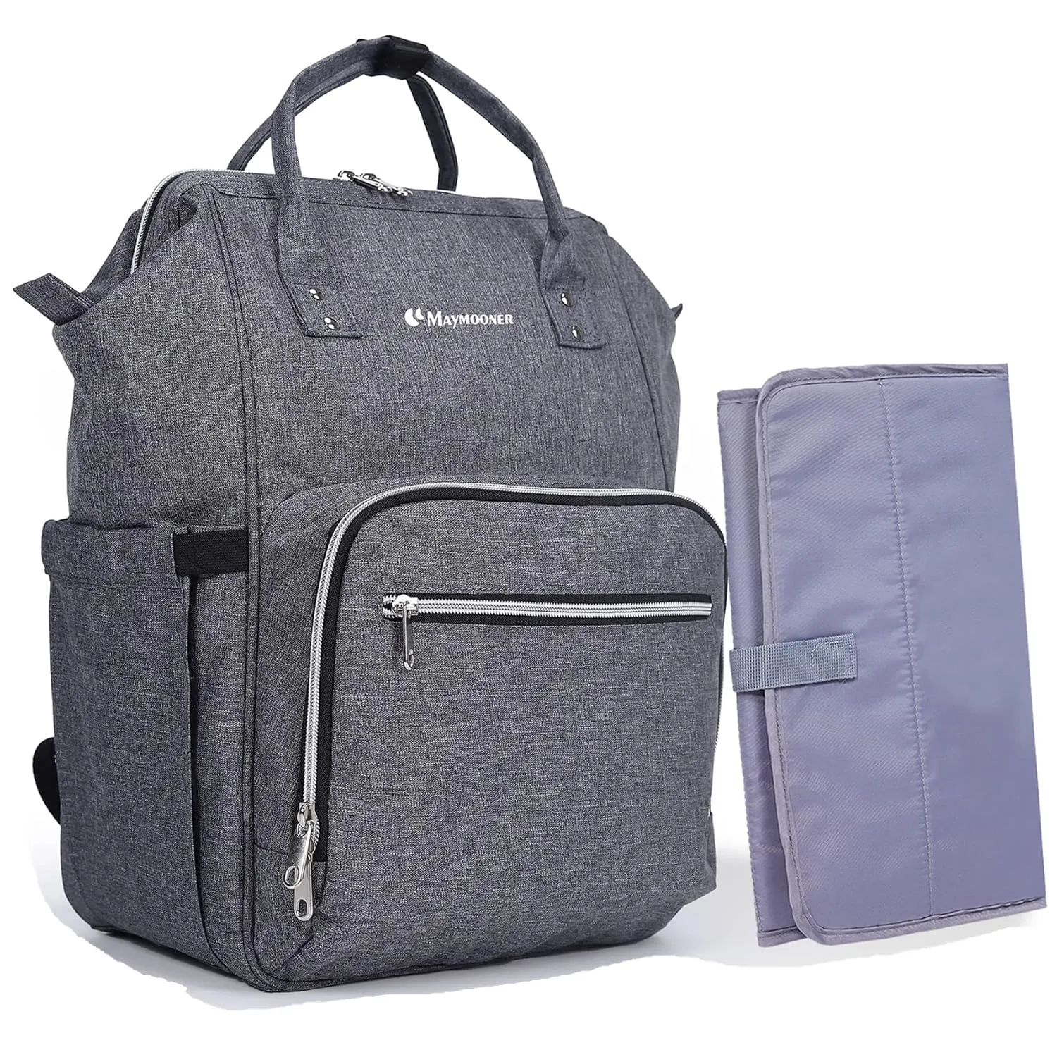 Baby Backpack Diaper Bag with Portable Changing Pad Multifunctional Large Unisex Nappy Changing Bags with Insulated Pockets,Grey