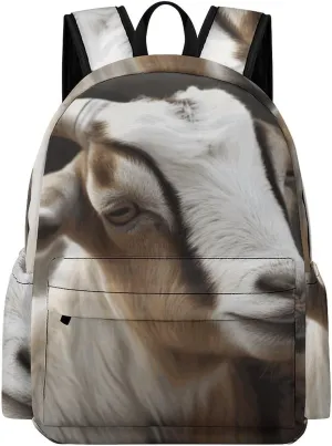 Backpack for Men Women Daypack Waterproof Animals Goat Computer Bag Business Work Bag for Travel, 42x30x15cm