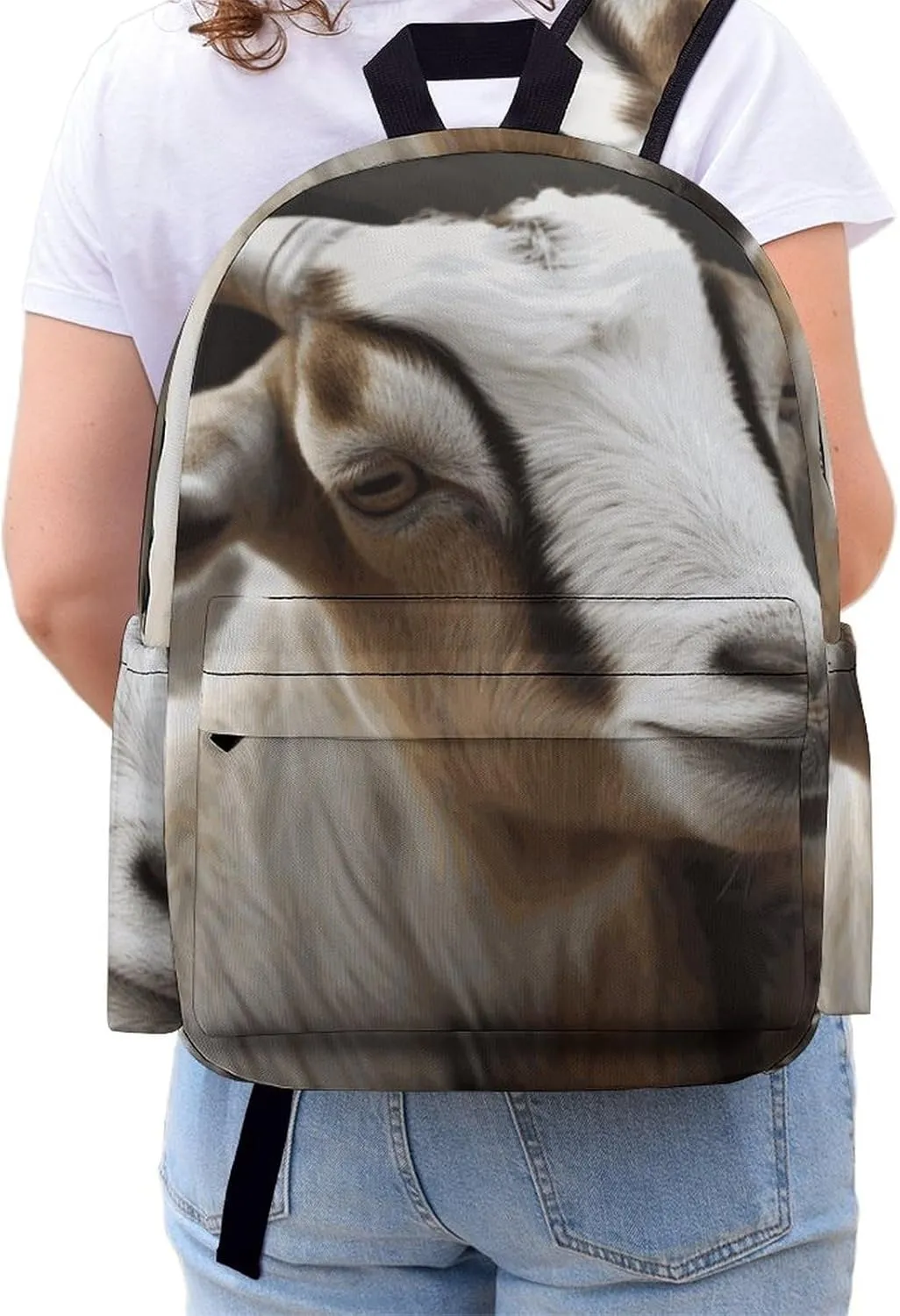 Backpack for Men Women Daypack Waterproof Animals Goat Computer Bag Business Work Bag for Travel, 42x30x15cm