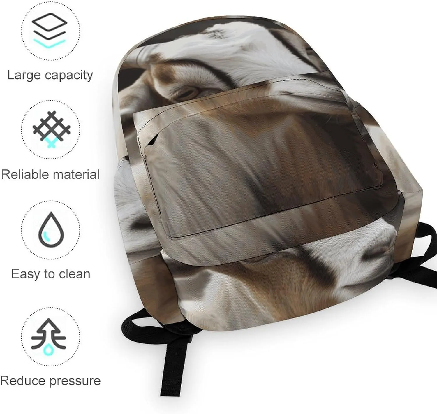 Backpack for Men Women Daypack Waterproof Animals Goat Computer Bag Business Work Bag for Travel, 42x30x15cm
