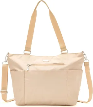 Baggallini Essential Laptop Tote - Work Tote Bag with Laptop Sleeve - Lightweight Travel Crossbody Shoulder Bag for Women