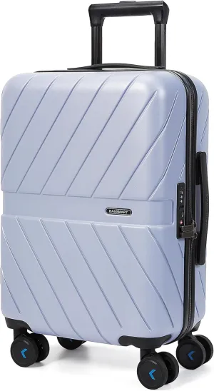 BAGSMART Carry On Luggage 22x14x9 Airline Approved, 20 Inch Lightweight Carry On Suitcase, Hard Shell Luggage with Spinner Wheels, 20 Inch Rolling Suitcases, Purple