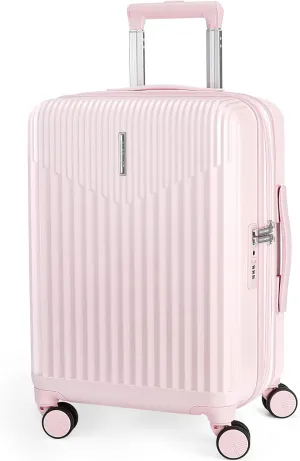 BAGSMART Carry On Luggage 22x14x9 Airline Approved with Spinner Wheels,100% PC Hardside Expandable Luggage with TSA Lock for Trips, 20 Inch Rolling Suitcases for Men Women,Pink