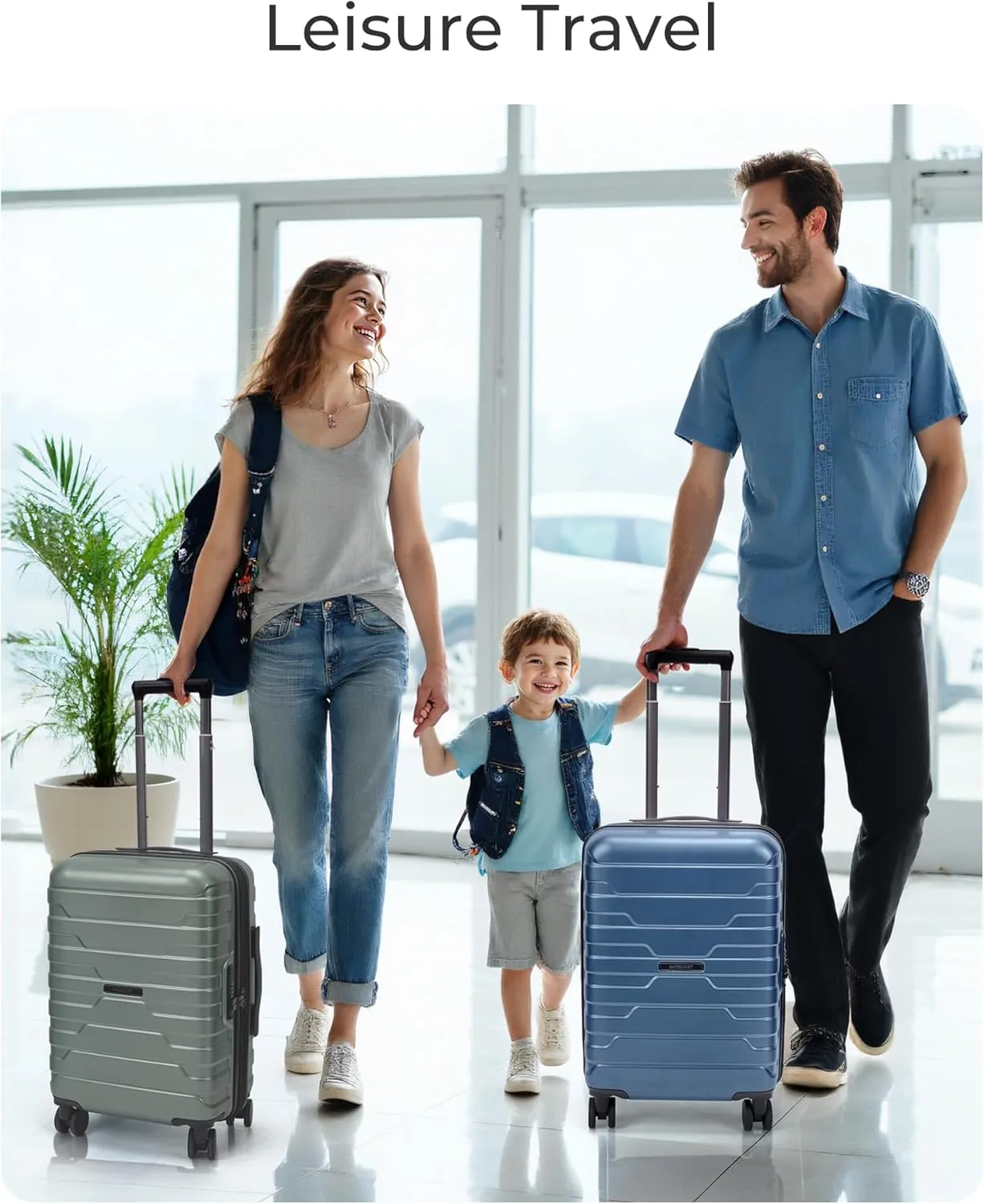 BAGSMART Carry On Luggage 22x14x9 Airline Approved with TSA Lock,20 Inch Lightweight Luggage with Spinner Wheels,100% PC Hard Shell Carry On Suitcases for Men Women,Royal Blue