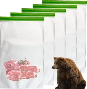 Bear Bags for Food Backpacking- Odor Proof Storage Bags 7.87 Mil Reusable No-Odor Ziplock Barrier Bags Fit Home Organization Camping, Food Storage (5pack)
