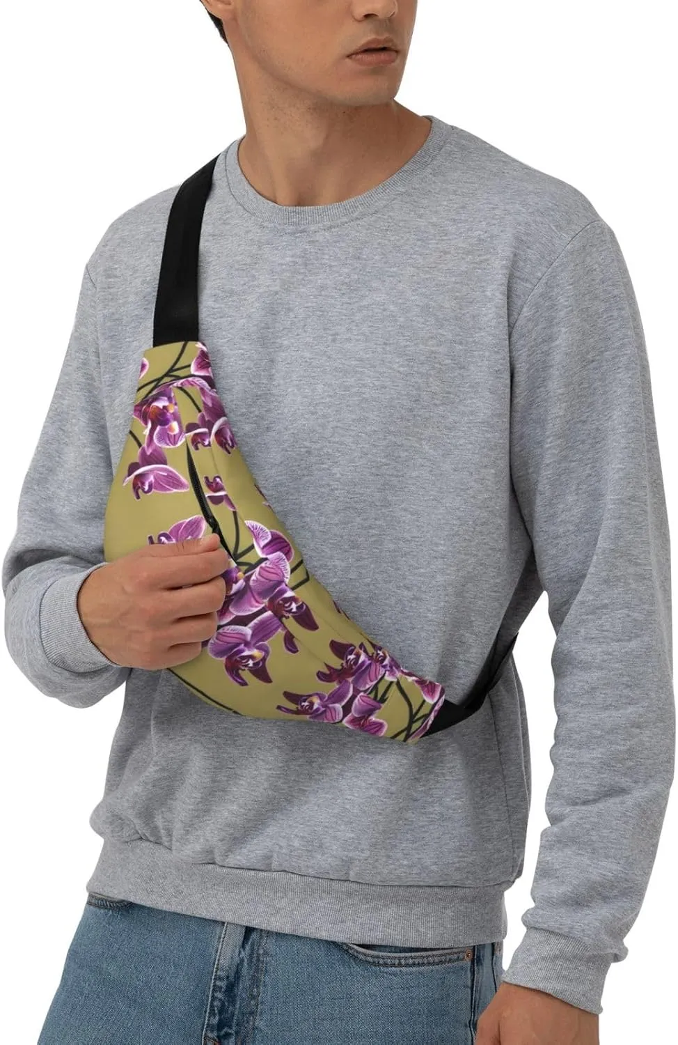 Beautiful Orchids Fashion Crossbody Appearance High capacity outdoor with Adjustable Comfortable Work Leisure Versatile