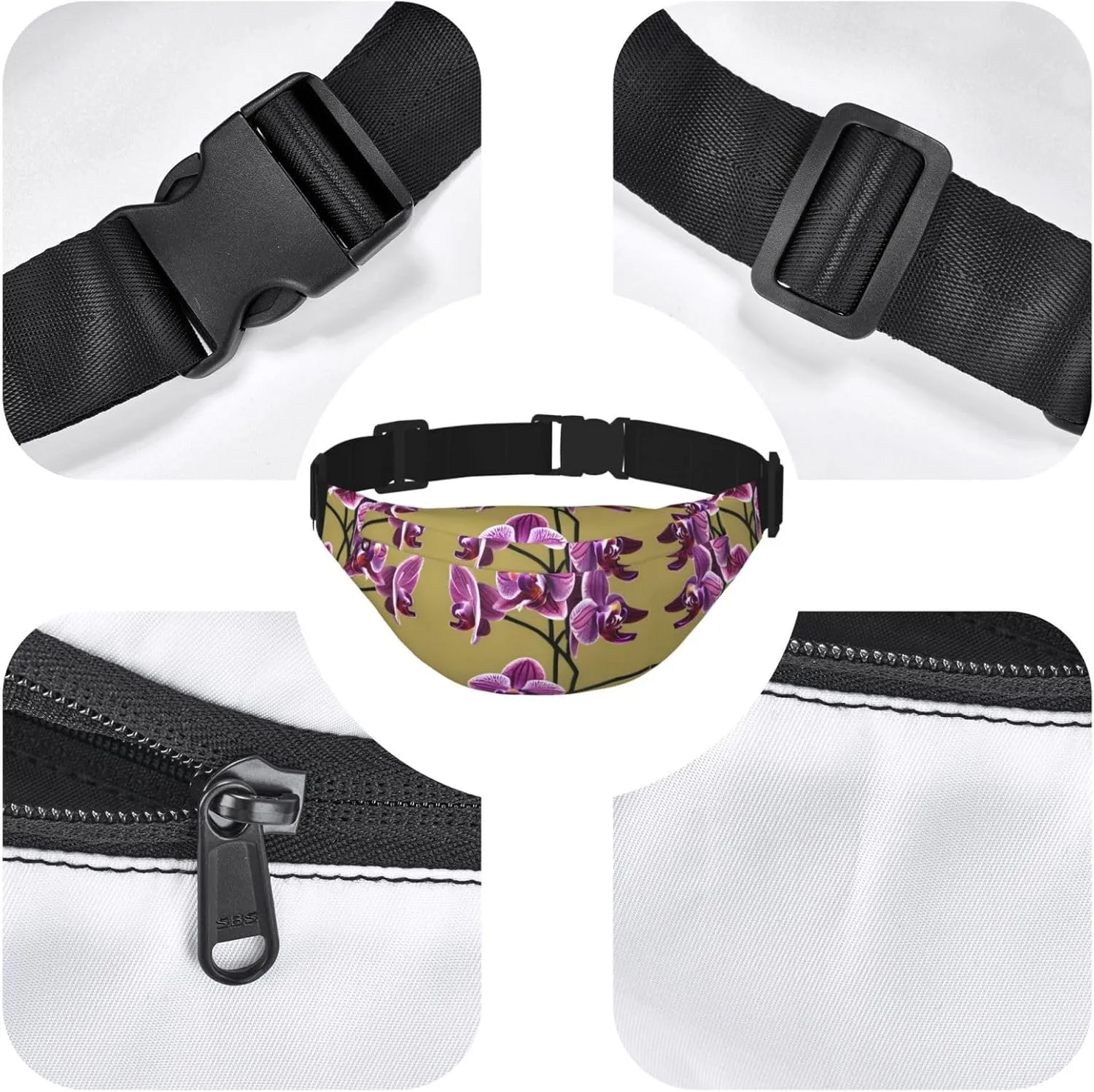 Beautiful Orchids Fashion Crossbody Appearance High capacity outdoor with Adjustable Comfortable Work Leisure Versatile