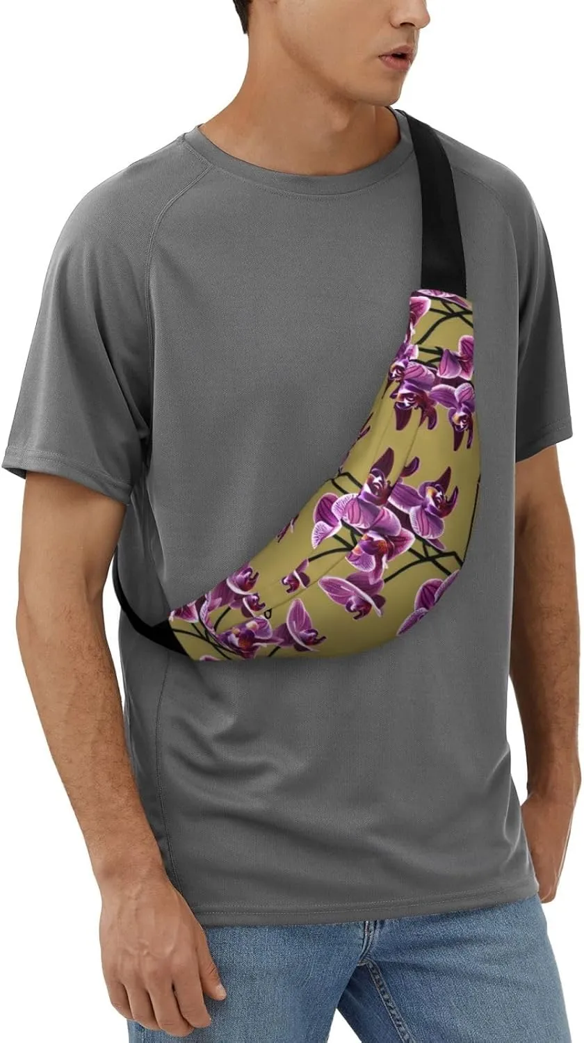 Beautiful Orchids Fashion Crossbody Appearance High capacity outdoor with Adjustable Comfortable Work Leisure Versatile