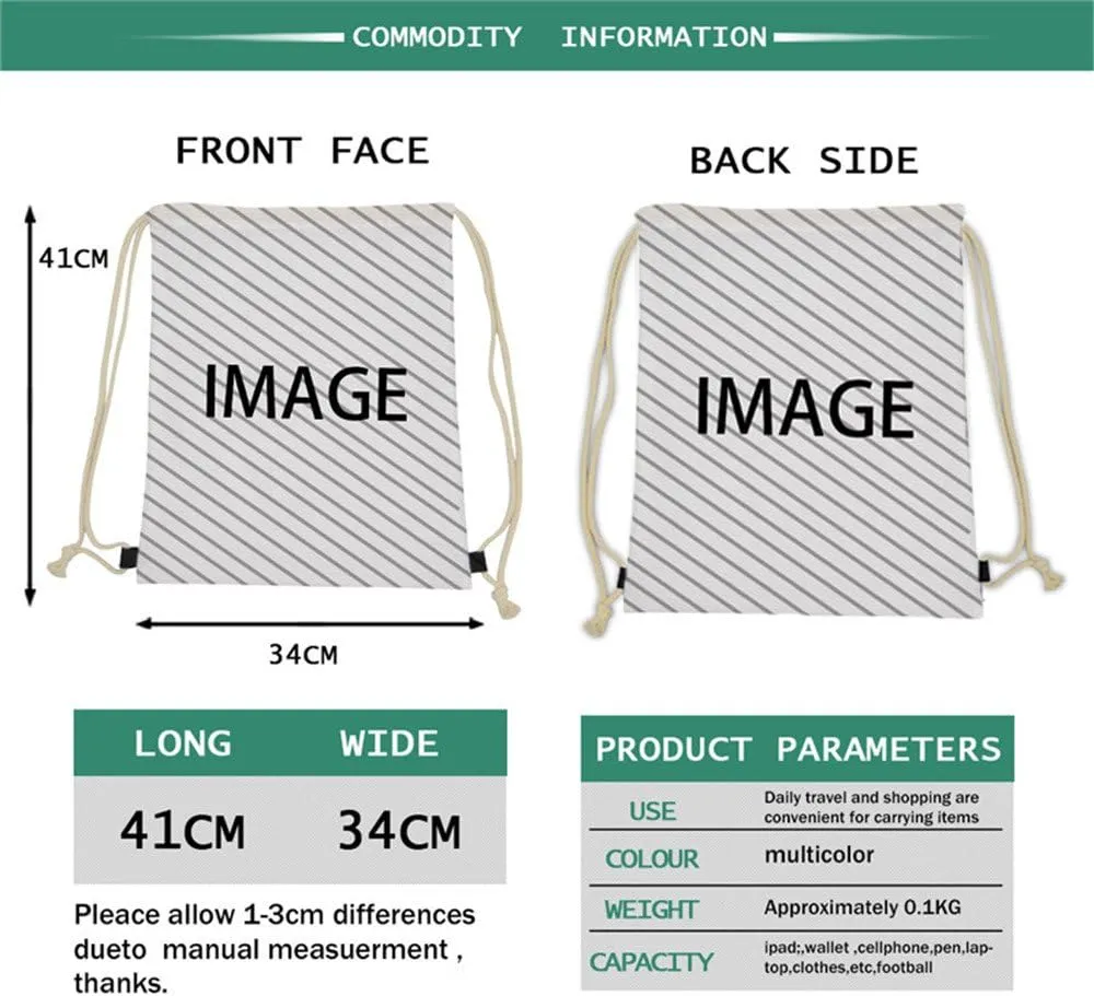Beauty Collector Drawstring Backpack Horse Print Customized Beach Trip Party Gift Bag