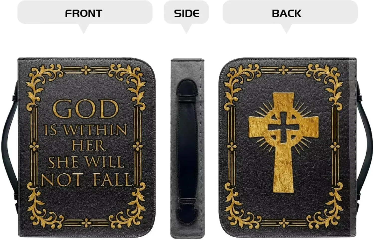 Bible Cover for Women and Men Study Bible Protective Bag Scripture Tote Book Protector with Big Capacity