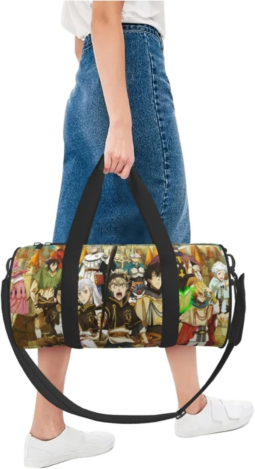 Bl-ack Clover Travel Bag for Men Women Duffel Roundlarge Capacity Sport Gym Bag