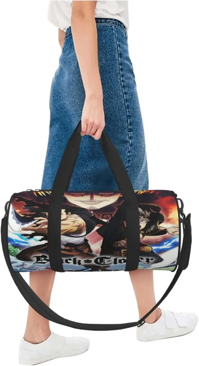 Bl-ack Clover Travel Bag for Men Women Duffel Roundlarge Capacity Sport Gym Bag