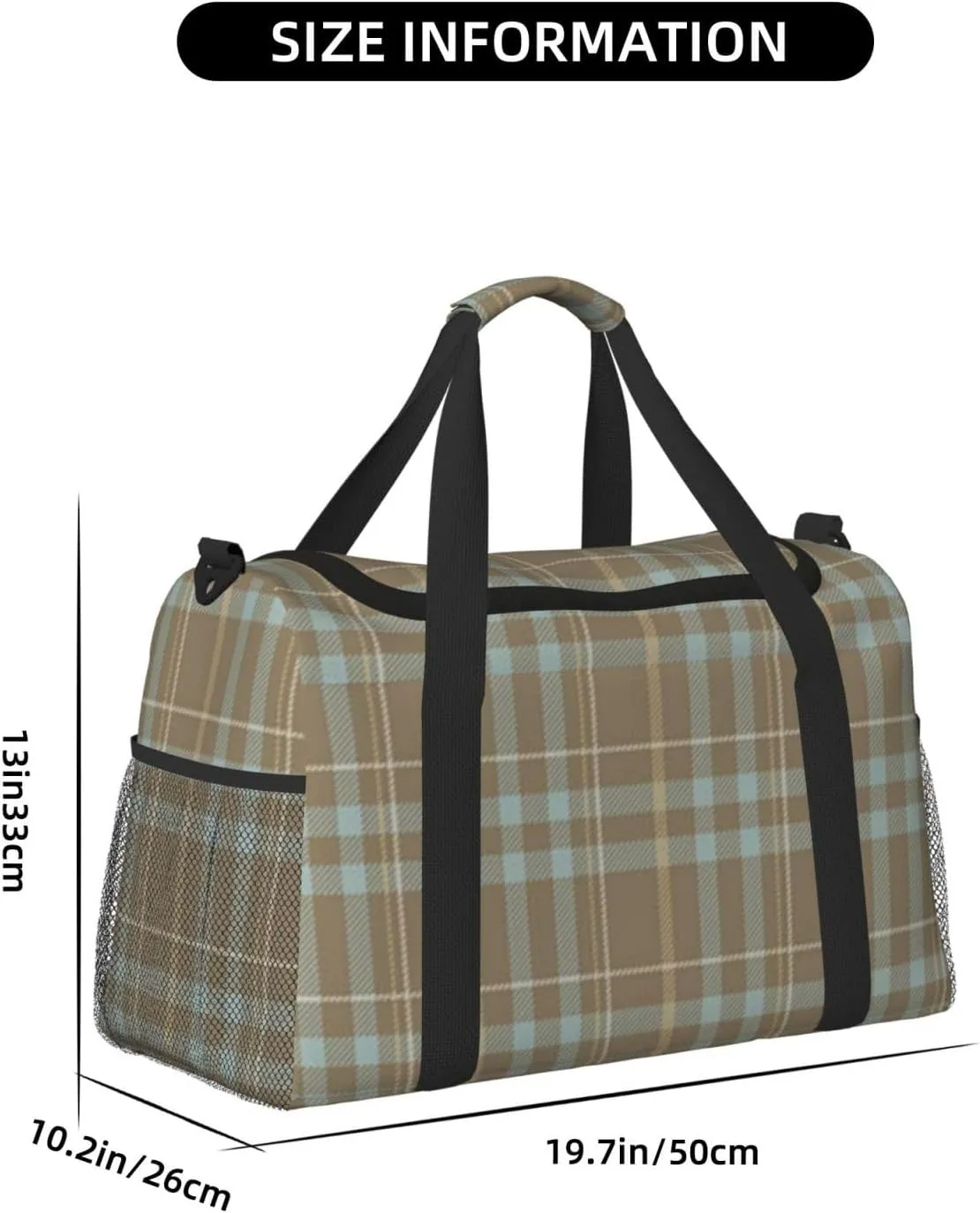 Blue Earth Grid Travel Duffel Bag Large Foldable Waterproof Overnight Bag For Beach Swim Bags Pool Sports Gym