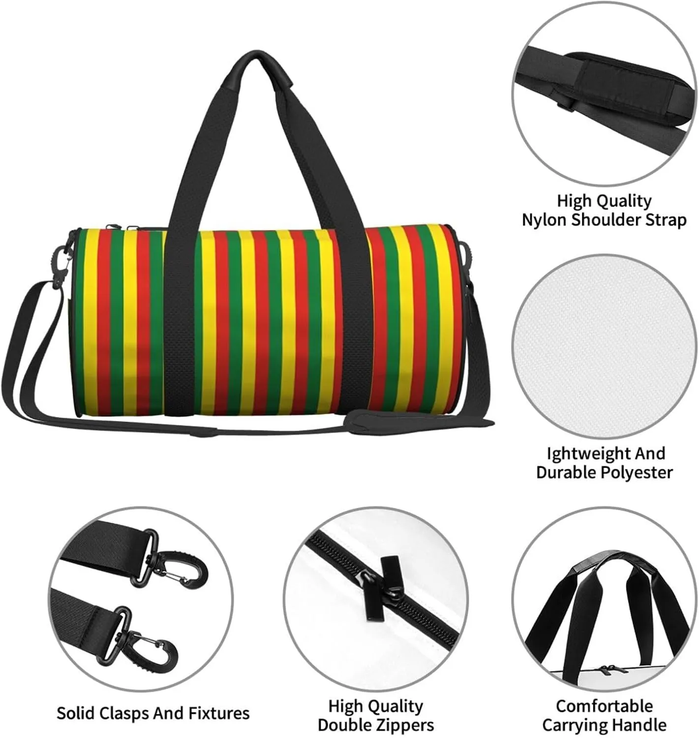 Bolivia Flag Bandera stripe Round Travel Duffel Bag Large Capacity Gym Sports Bags for Hiking Vacation Trips