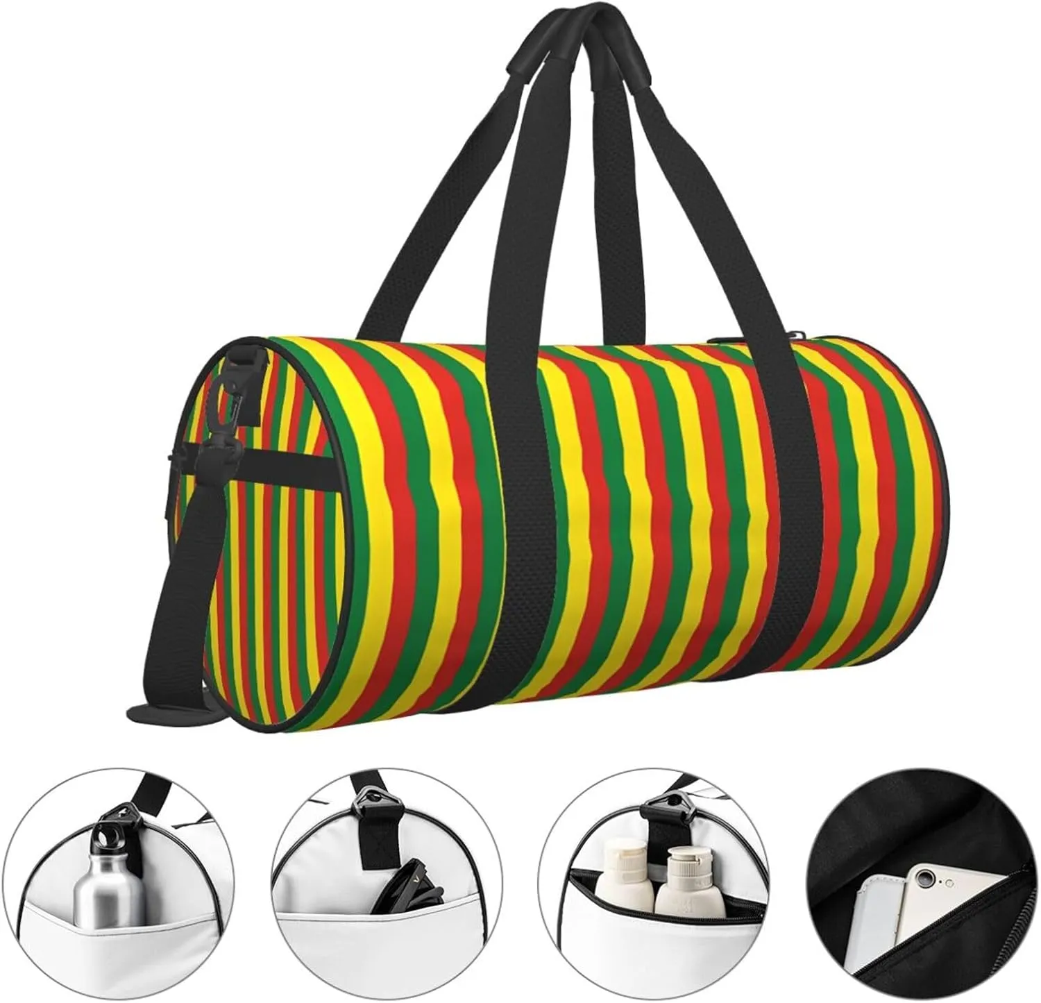 Bolivia Flag Bandera stripe Round Travel Duffel Bag Large Capacity Gym Sports Bags for Hiking Vacation Trips