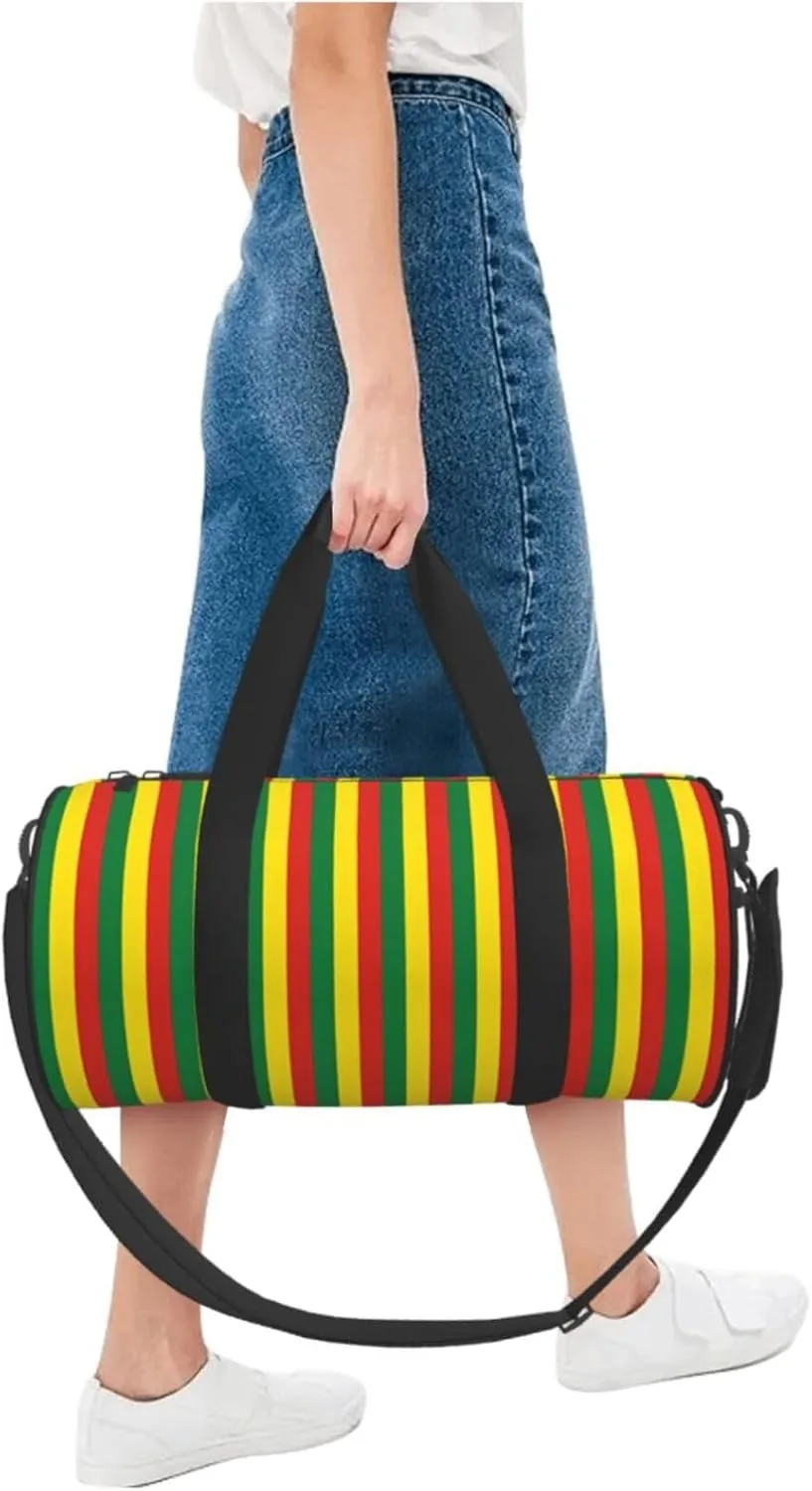 Bolivia Flag Bandera stripe Round Travel Duffel Bag Large Capacity Gym Sports Bags for Hiking Vacation Trips