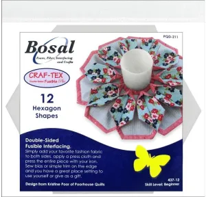 Bosal in R Form Hexagon 6x6 Craf Tex Fold N Stitch Wreath 6" Hex 12pc