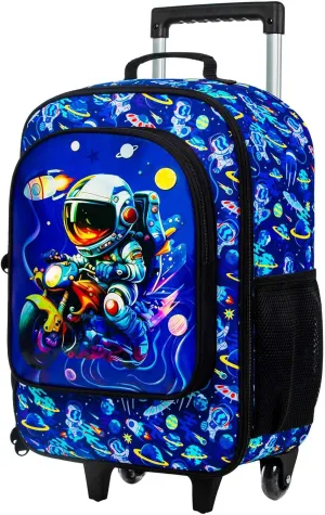 Boys Suitcase, 18" Kids Carry on Luggage With Wheels, Space Suitcases for Toddler Children(Black)