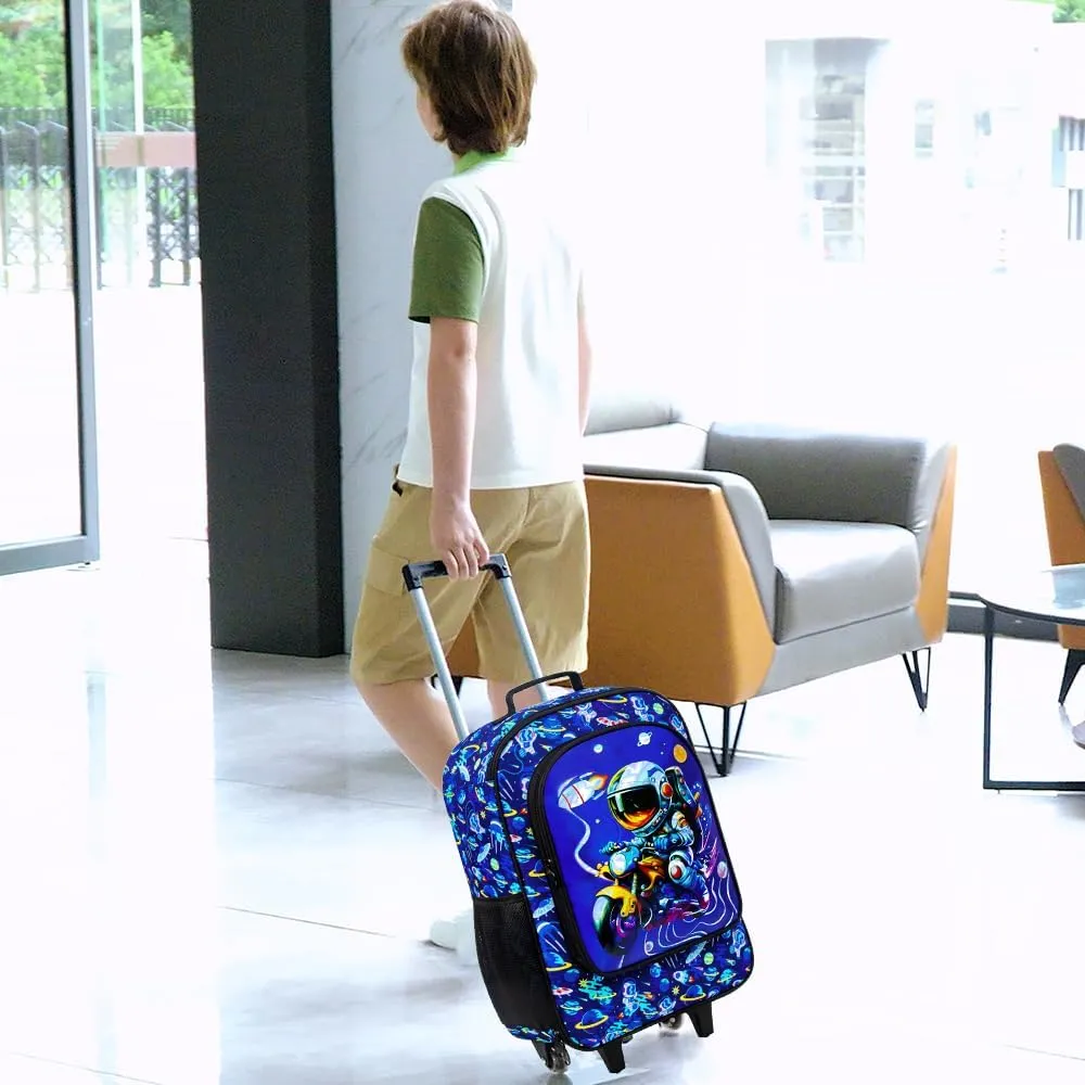 Boys Suitcase, 18" Kids Carry on Luggage With Wheels, Space Suitcases for Toddler Children(Black)