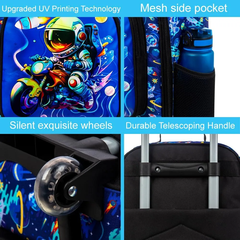 Boys Suitcase, 18" Kids Carry on Luggage With Wheels, Space Suitcases for Toddler Children(Black)