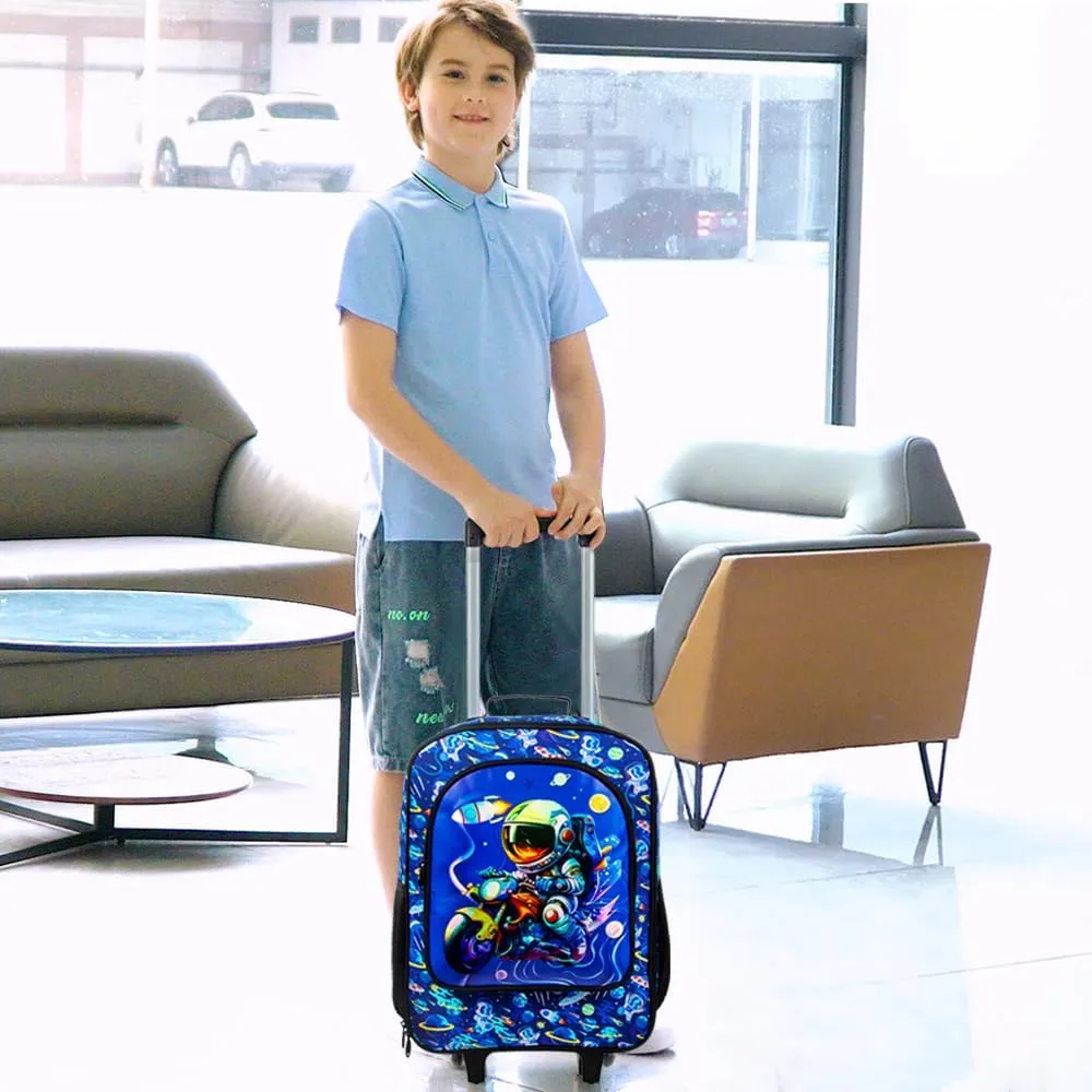 Boys Suitcase, 18" Kids Carry on Luggage With Wheels, Space Suitcases for Toddler Children(Black)