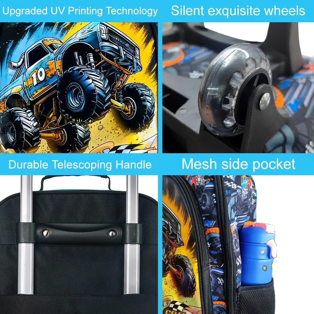 Boys Suitcase, Kids Travel Suitcases with Wheels, Car Carry on Rolling Luggage(Black)