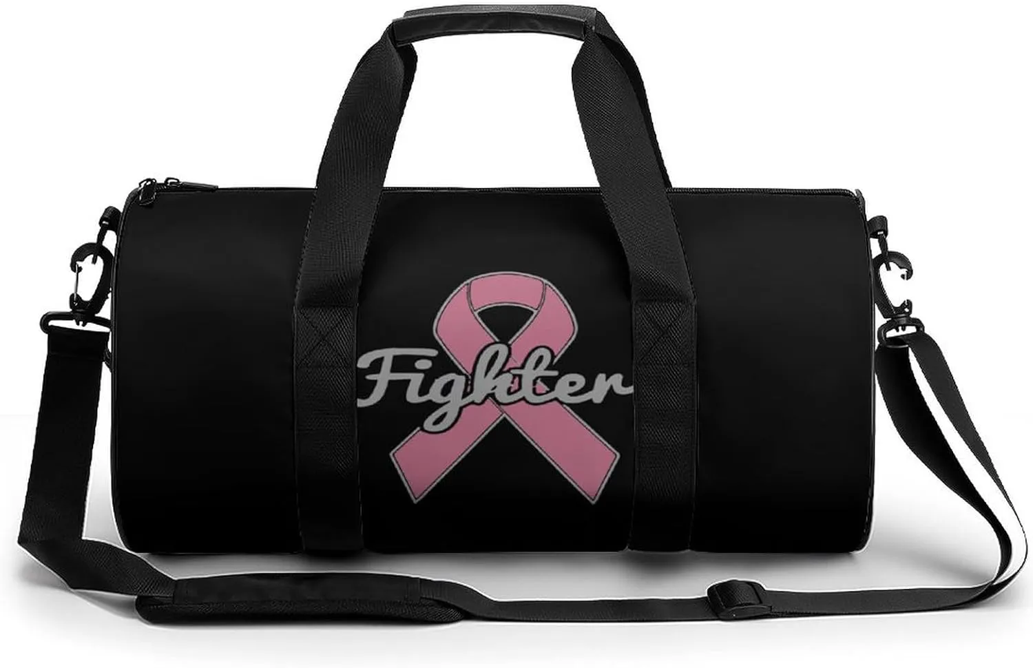 Breast Cancer Ribbon Fighter Small Gym Bag for Men Women Swim Dance Travel Tote Duffle Bags with Shoulder Strap