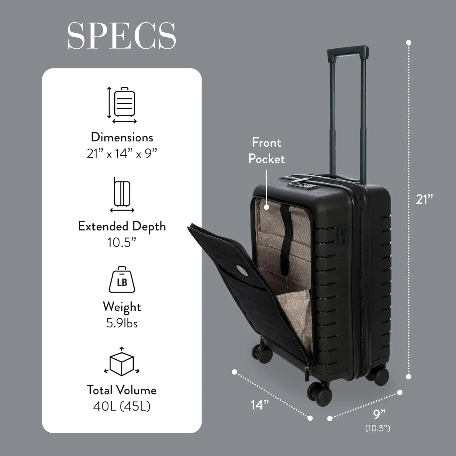 Bric's B|Y Ulisse Spinner Suitcase - 21 Inch Carry-On Luggage - Hard Exterior and TSA-Approved Lock - Nero