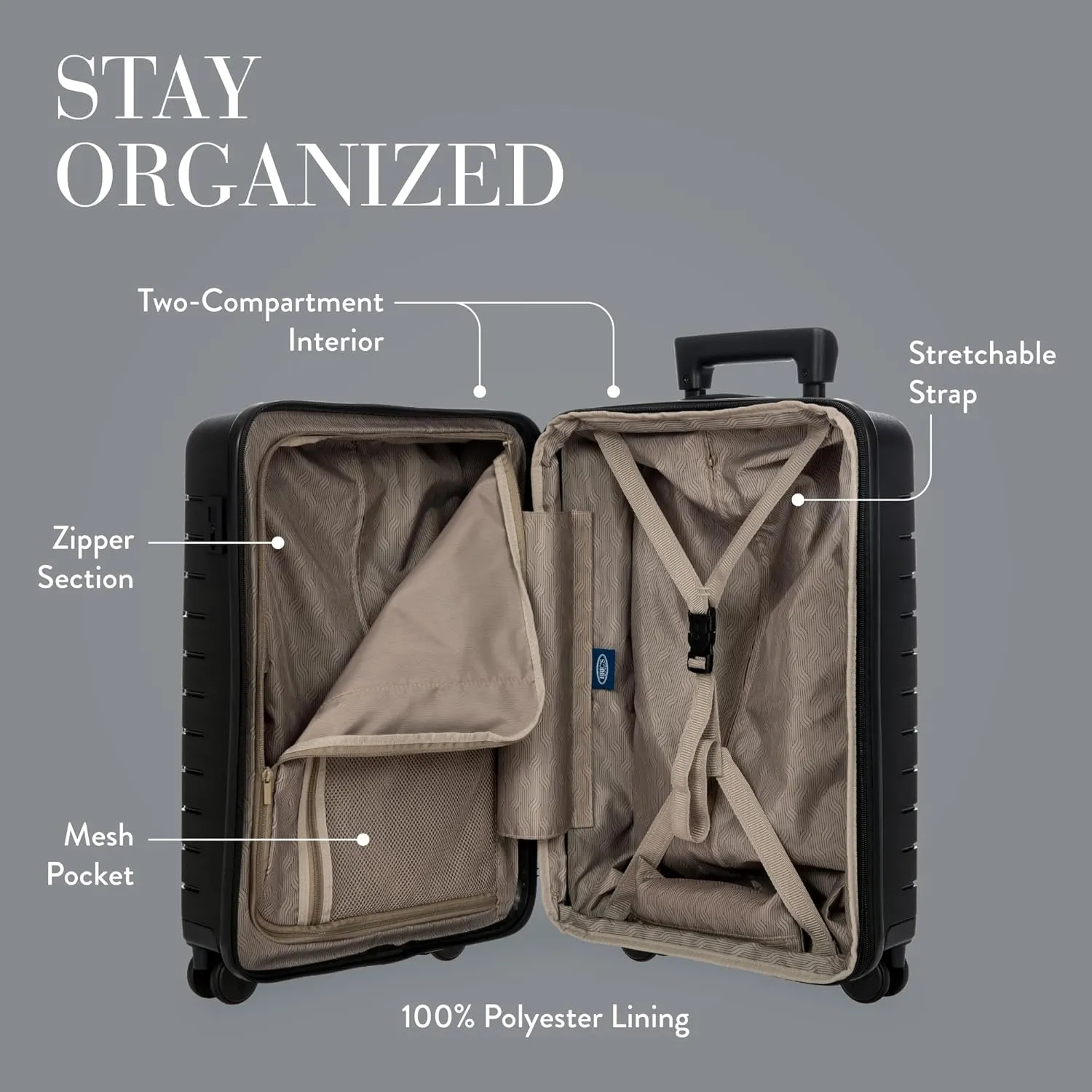 Bric's B|Y Ulisse Spinner Suitcase - 21 Inch Carry-On Luggage - Hard Exterior and TSA-Approved Lock - Nero