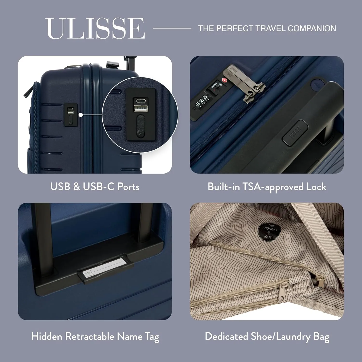 Bric's B|Y Ulisse Spinner Suitcase - 21 Inch Carry-On Luggage - Hard Exterior and TSA-Approved Lock - Oceano