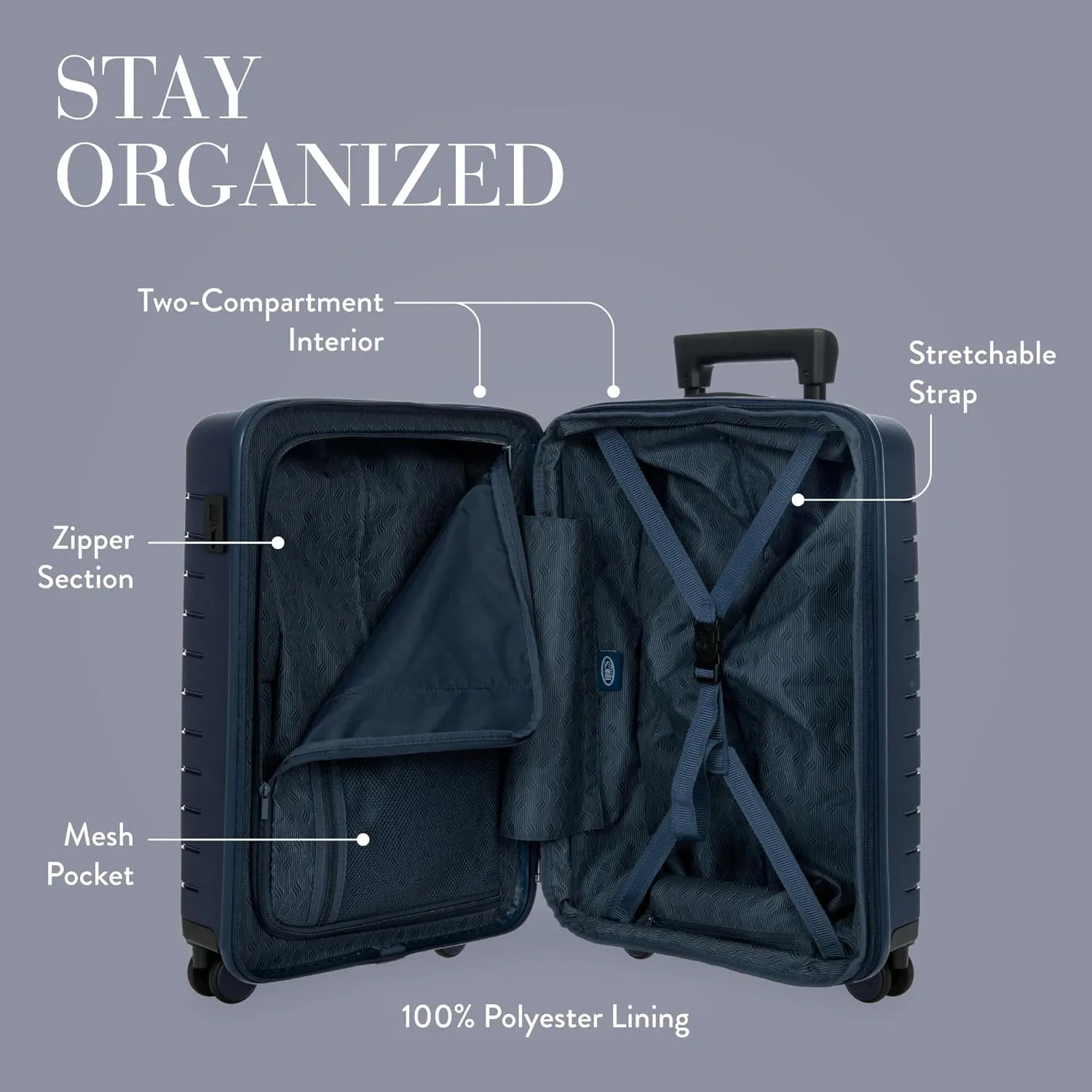 Bric's B|Y Ulisse Spinner Suitcase - 21 Inch Carry-On Luggage - Hard Exterior and TSA-Approved Lock - Oceano
